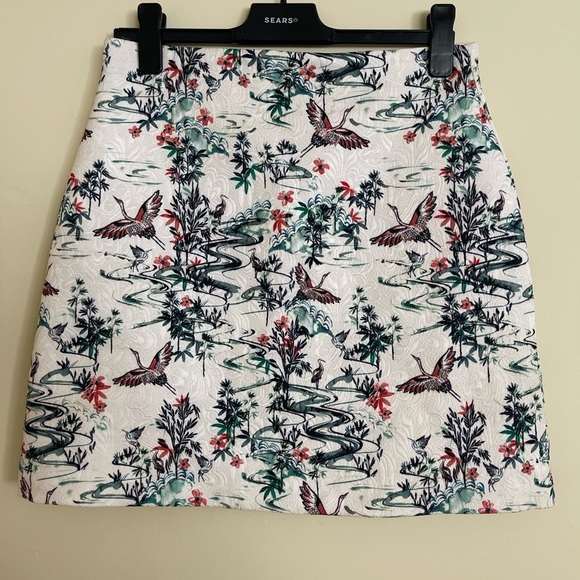 H&M Jacquard A Line Floral Print Skirt Women Size 12 US - Picture 4 of 6